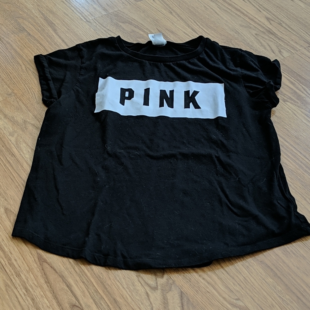 Victoria's Secret Pink logo Tee top t-shirt L